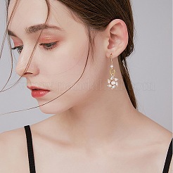 6ピースフラワークリアキュービックジルコニアチャームペンダント真鍮フラワーチャーム長持ちメッキペンダント用ジュエリーネックレスイヤリング製作工芸品  ゴールドカラー  13.5mm  穴：1.5mm&nbsp;JX399A