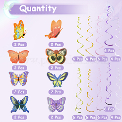 Спиральный орнамент из ПВХ с изображением бабочки DIY-WH20007-29