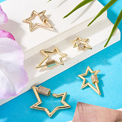 Латунь микропаве прозрачный кубический цирконий винт карабин брелоки&nbsp;KK-TA0002-47B