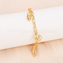 Браслеты с подвесками из нержавеющей стали 304&nbsp;BJEW-D359-01G