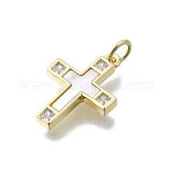 Латунные микропаве прозрачные подвески с фианитом KK-V010-10G-02