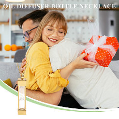 1 шт. стеклянные песочные часы прямоугольник памятная урна для праха питомца подвеска ожерелье&nbsp;NJEW-CA0001-27G