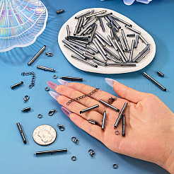 560 pièces 10 styles glissière de fer sur les tubes de fermoir d'extrémité&nbsp;DIY-TA0015-91
