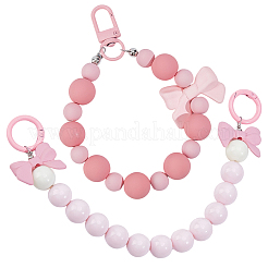 2 шт. 2 стиля бант из акриловых бусин&nbsp;HJEW-BBC0001-22