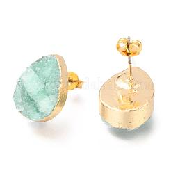 Orecchini a bottone in quarzo naturale druzy&nbsp;EJEW-P164-B02