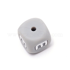 Perline dell'alfabeto in silicone per la realizzazione di braccialetti o collane&nbsp;SIL-TAC001-01A-E
