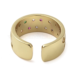 Открытое кольцо-манжета из латуни с микропаве из кубического циркония RJEW-K267-02G