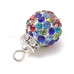 Стеклянные стразы глина паве круглые бусины подвески PALLOY-TA00282