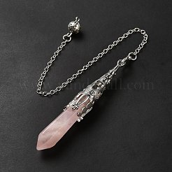 Wünschelrutenpendel aus gemischten Edelsteinen/Glas&nbsp;G-H285-06P
