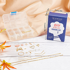 DIY-Sets zum Basteln von rosa Herz-Charm-Ohrringen&nbsp;DIY-SC0017-86