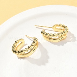 C-образные латунные серьги-гвоздики&nbsp;EJEW-A132-06G