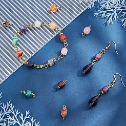 80 шт. 5-х цветные подвески-коннекторы из натурального агата FIND-HY0001-39