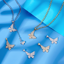 8шт 2 цвета латунные микропаве прозрачные кубические циркониевые подвески&nbsp;ZIRC-FH0001-28