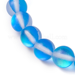 Синтетические лунные камни бусины эластичные браслеты для женщин и мужчин BJEW-JB11376