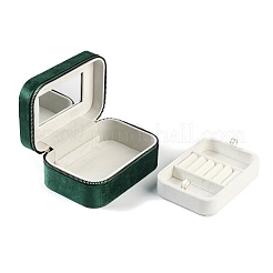 Итальянские бархатные двухслойные коробки для хранения ювелирных изделий на молнии с зеркалом внутри CON-G023-09D