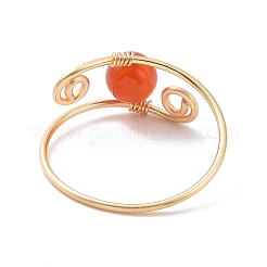 Круглые кольца из бисера из натуральных и синтетических смешанных камней RJEW-JR00531