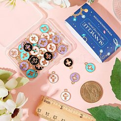 50шт 5 цвета светлые позолоченные подвески из сплава с эмалью&nbsp;ENAM-SC0003-70