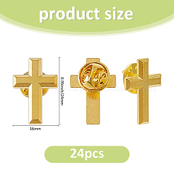 24 шт. 2-цветные броши-булавки в виде звезды/креста из сплава AJEW-FH0006-08