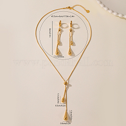 Комплекты из серег-колец с кисточками из нержавеющей стали и лариатов для женщин WR2477