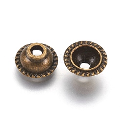 チベット風合金ビーズキャップ  鉛フリー＆カドミウムフリー  アンティークブロンズ  10x5mm  穴：2mm&nbsp;MLF0656Y