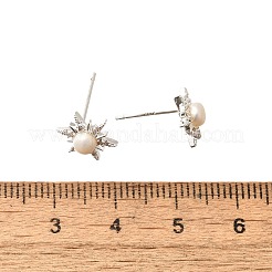 Натуральные жемчужные ушные шпильки EJEW-L099-02P