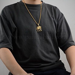 Цепочки-подвески из нержавеющей стали 304 с подвесками в виде льва и солнца&nbsp;FS-WG8084C-02