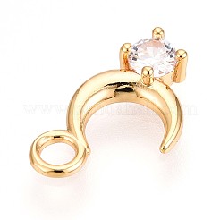 Латунные микропаве прозрачные подвески с фианитом&nbsp;KK-T075-50G