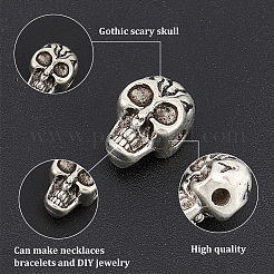 Сплавочные овальные бусины тибетского стиля  TIBEB-UN0001-02