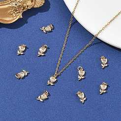 Breloques en laiton Shegrace avec micro-pavé de zircone cubique transparente&nbsp;XGRQ4N675-706G