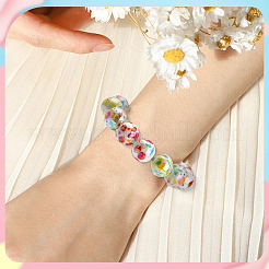 50 шт. 5 стиля печатных непрозрачных акриловых бусин&nbsp;MACR-SC0002-38