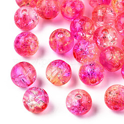 Perles en acrylique transparentes craquelées&nbsp;CACR-N002-07A