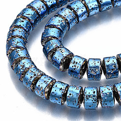 Fili di perle di roccia lavica naturale elettrodeposta&nbsp;G-T114-77C