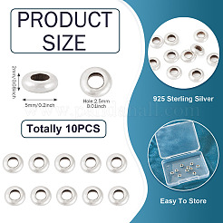 10 шт. 925 бусины-разделители из стерлингового серебра STER-TA0001-43
