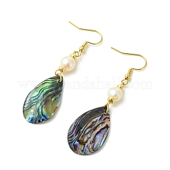 Natürliche Abalone-Muschel/Paua-Muschel-Ohrringe&nbsp;EJEW-JE07434-01