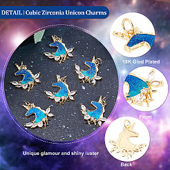 Подвески из кубического циркония с покрытием из латуни&nbsp;KK-BBC0003-15