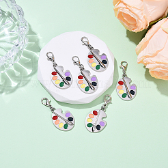 6шт палитра сплав эмаль подвески украшения&nbsp;HJEW-YW00115