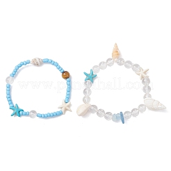 2 шт. браслеты из стеклянных бусин&nbsp;BJEW-TA00708