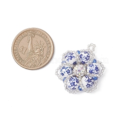 Керамические изделия ручной работы из фарфора с печатным рисунком и подвесками из стекла в форме семян.&nbsp;PALLOY-MZ01189