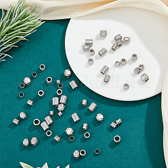 60 шт. 6 стиля 201 европейские бусины из нержавеющей стали STAS-FH0002-06