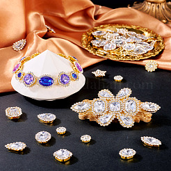 100 шт. пришивные стразы в форме капли/сердца/звезды&nbsp;GACR-TA0001-07A