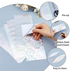 18 Stück 6 Arten wasserdichte holografische selbstklebende PVC-Blätter&nbsp;DIY-FH0010-81