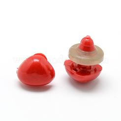 クラフト用品プラスチック人形の鼻パーツ  安全鼻  レッド  12x15mm  ピン：5~6mm&nbsp;KY-R072-13B