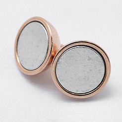 925スターリングシルバーマグネットクラスプ  スタンプ925個付き  ラウンド  ローズゴールド  12x8mm  穴：1mm&nbsp;STER-F037-098RG-8mm