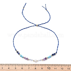 Bracciali di perline intrecciate di lapislazzuli naturale&nbsp;BJEW-F493-09G-04