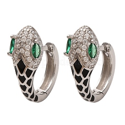 925 серебряный кубический серьги обруча из серебра EJEW-F368-02P