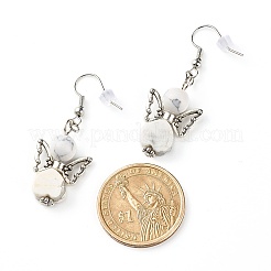 Серьга с подвесками из натурального и синтетического говлита для девочек и женщин EJEW-JE04655