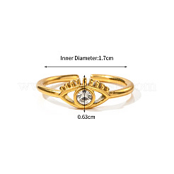 Verstellbarer offener Manschettenring aus 304er Edelstahl mit Zirkonia für Damen&nbsp;LS-DT5559