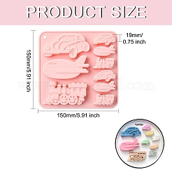 2 шт. розовые силиконовые Молды на тему транспорта для изготовления печенья в стиле «сделай сам»&nbsp;ST-CJ0007-54