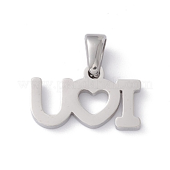 Не тускнеющие подвески ко дню святого валентина из нержавеющей стали 304&nbsp;LS-STAS-G284-11P