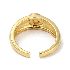 Gestellplattierung Messing Mikropflaster Zirkonia Manschettenfingerringe für Frauen&nbsp;RJEW-C114-21E-G